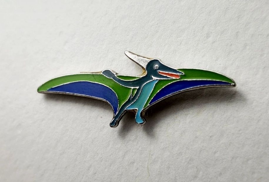 Pin, przypinka pterodaktyl, dinozaur vintage