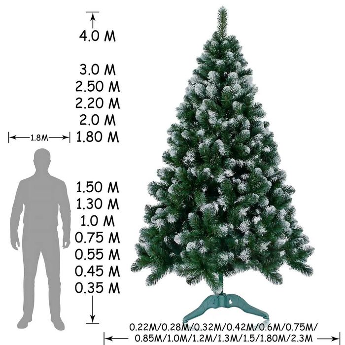 Елка искусственная «Королева» из экопленки ПВХ с белым кончиком 1.3м