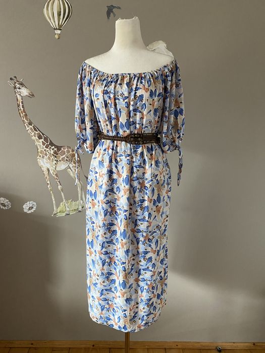Letnia sukienka plus size 46/48 w kwiaty nowa bez metek