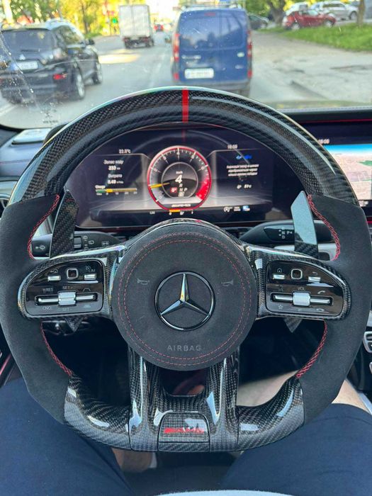 Руль карбоновый Mercedes Мерседес AMG G W463 W464 GLS V167 W167 GLE X167 GLC X254 S W222 W223 E W212 W213 W214 C W205 W206 CLS C257 EQS V297 EQE кермо