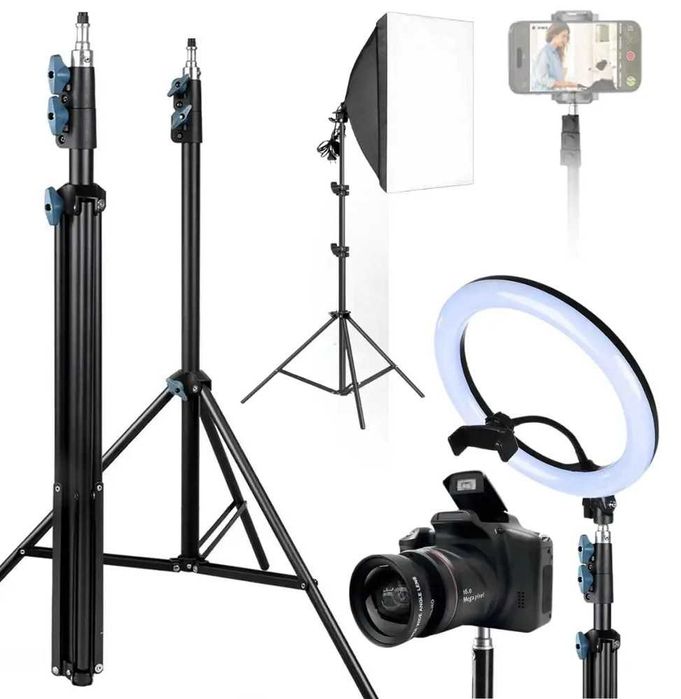 Стойка для микрофона 2м + 2 держателя / Штатив для микрофона журавль