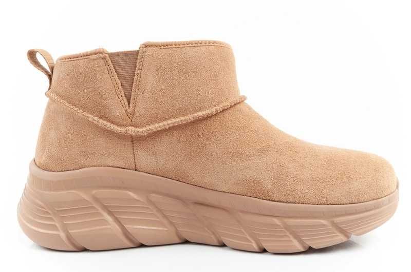 Skechers zimowe damskie botki za kostkę ocieplane skórzane r. 36-41