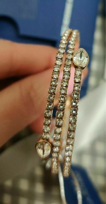 Bransoletka Swarovski krysztaly diamenty twisty bangle drop cyrkonie