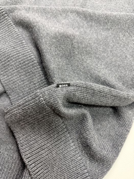 Свитер джемпер толстовка BOSS Hugo Boss Amador Mens Lambswool Crew Neck Sweater Gray Knit size M, L