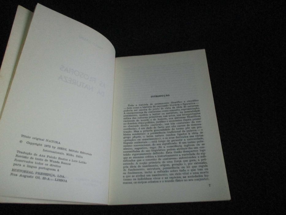 Livro As Filosofias da Natureza Paolo Casini 1979