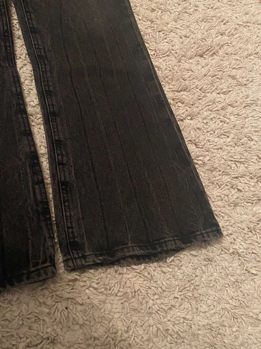 Джинси flared BALENCIAGA lost tape faded jeans клеш кльош джинсы чорні