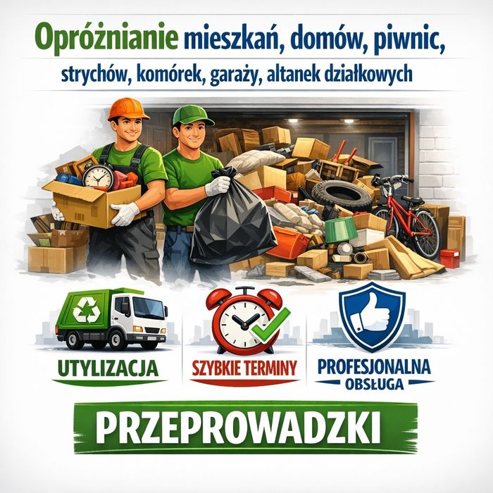 Wywóz Mebli Śmieci Mieszanych Opróżnianie Mieszkań Domów Piwnic Przeprowadzki Krapkowice