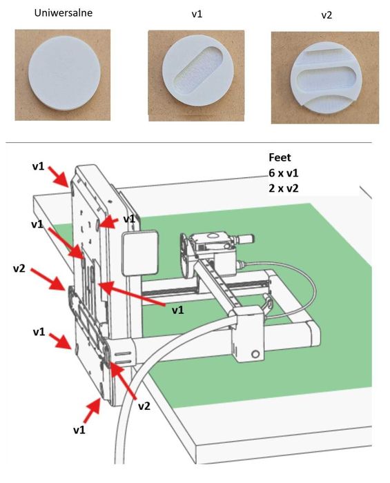 Stopki antywibracyjne i wyciszajace do Bambu Lab A1/A1 mini