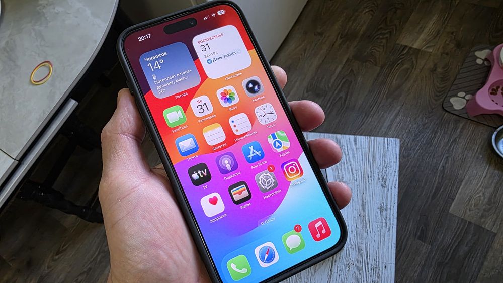 Iphone 15pro max 256Gb, White Titanium, Sim+Esim, 1рік, 91%, без втручань!