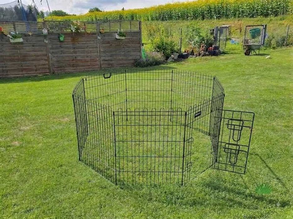 Zagroda dla psa królika kota metalowa 8 paneli kojec składany NOWY