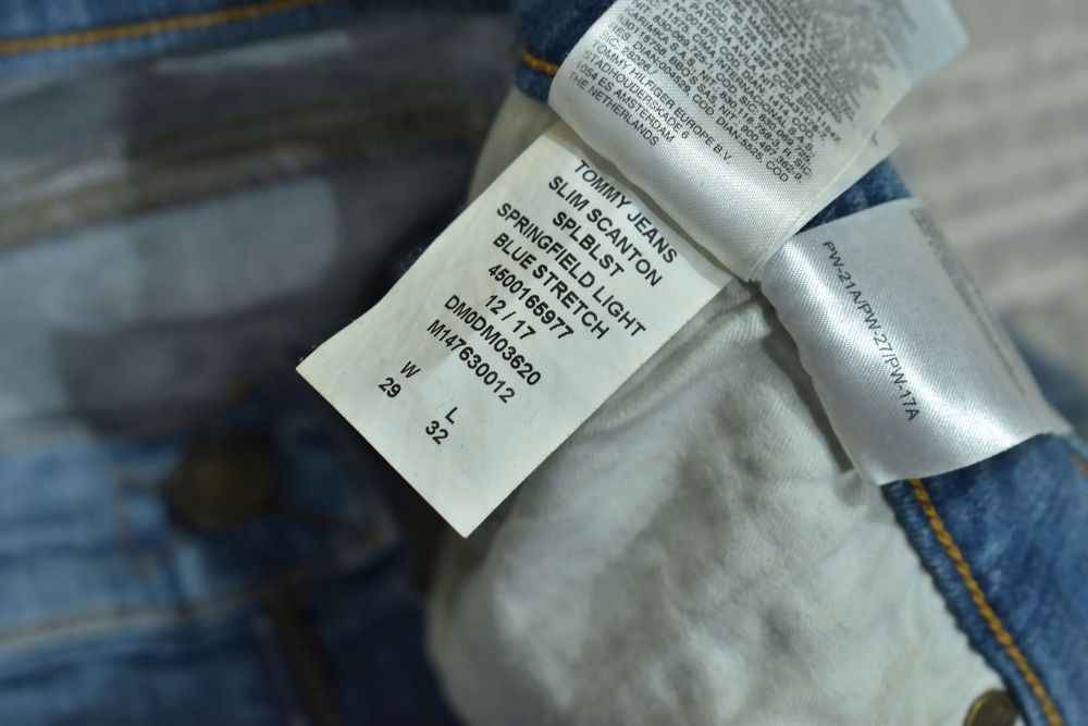 Tommy Hilfiger Slim Scanton Dżinsy Męskie Czarne W29 L32