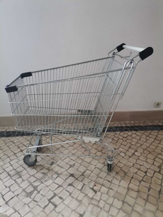 Carro carrinho de compras cesto arame metal armazém