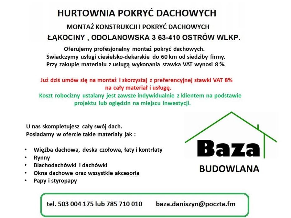 Więźba dachowa -- CNC --  HDS Milicz Ostrów Milicz Wrocław Krotoszyn