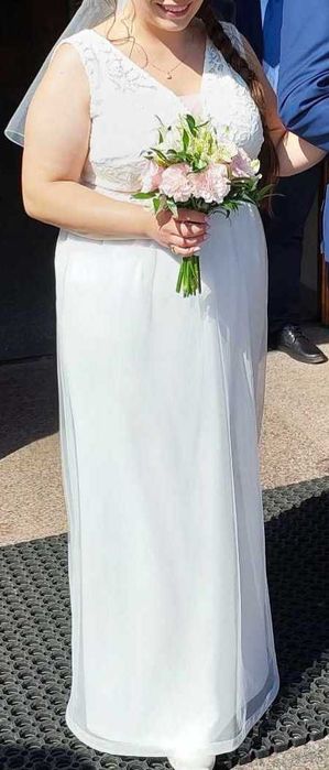 Zestaw ślubny, suknia 44-46, bolerko plus welon