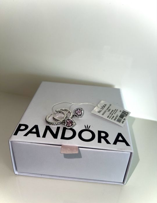 Сережки Pandora з біркою ! Срібні серьги Пандора.