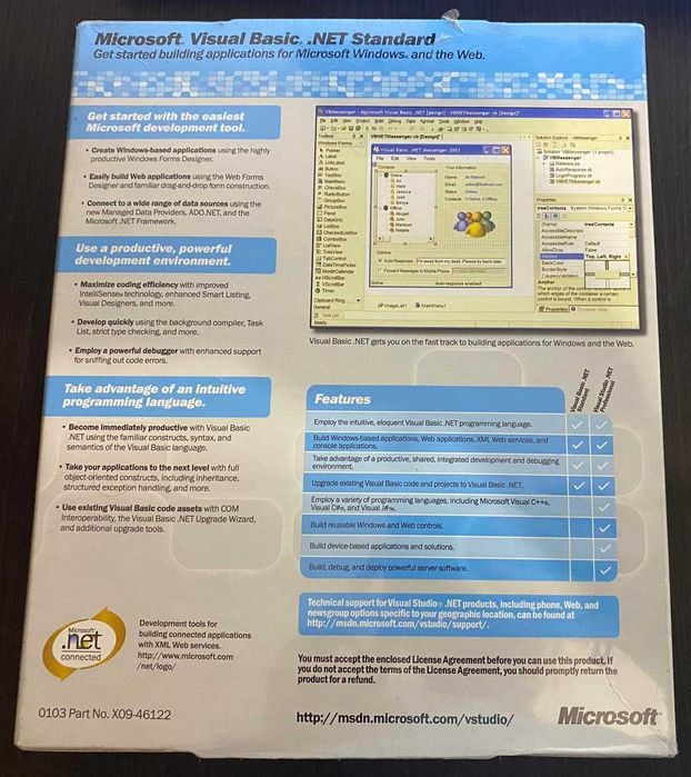 Microsoft Visual Basic .net Standard 2003 NOWY ZAFOLIOWANY