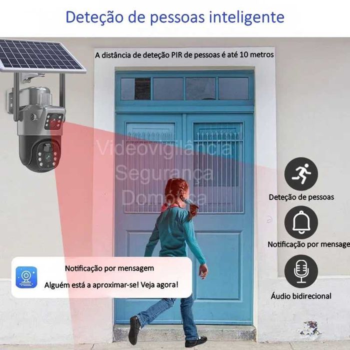 Câmara Solar ‼️ 8MP 4K ‼️ Sem Fios ‼️ WiFi 4G ‼️ Visão Noturna Cores