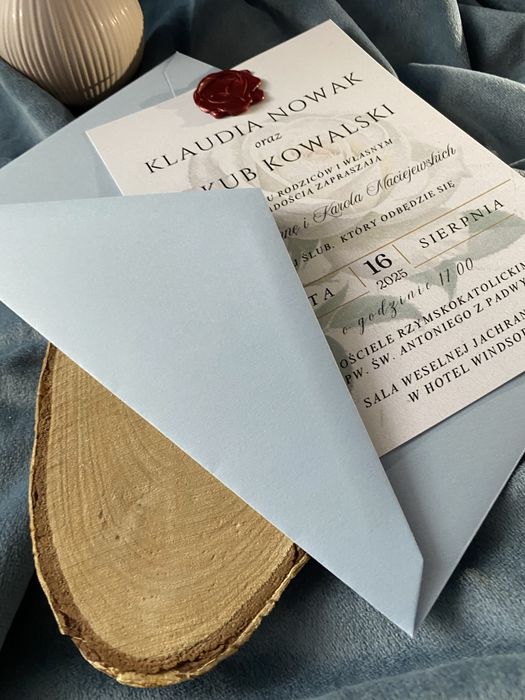 Zaproszenie jednokartkowe z kwiatem