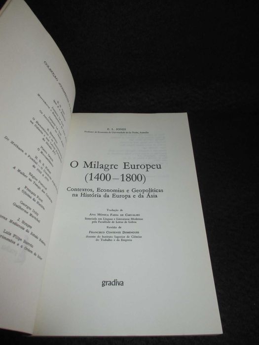 Livro O Milagre Europeu E. L. Jones