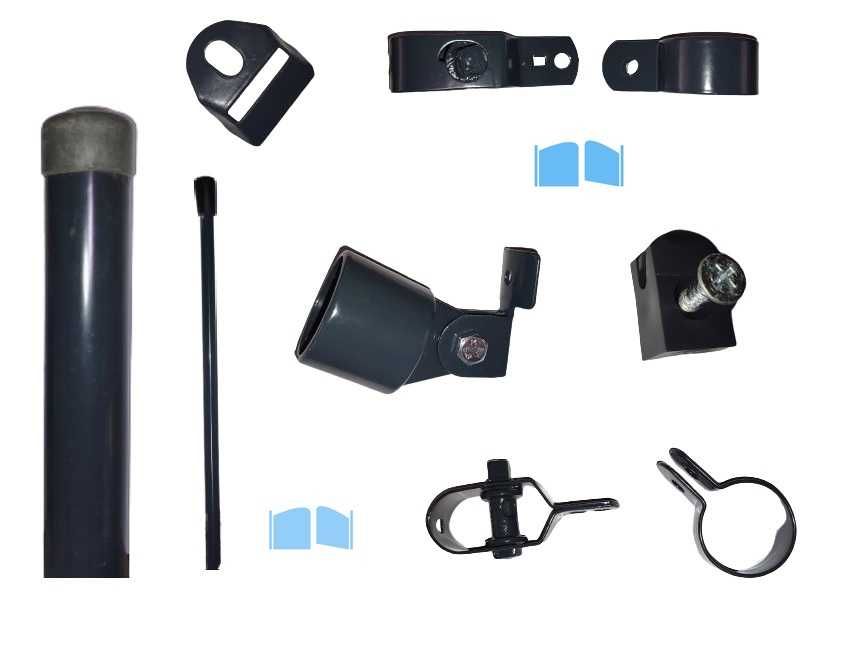 Słupek do siatki ogrodzeniowej fi 42 powlekany wys. 2m