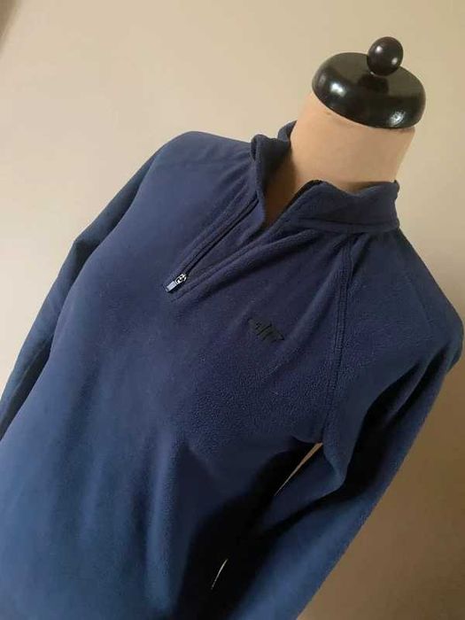 Xs s 4f granatowy polar sweter cieply kurtka golf stojka 36