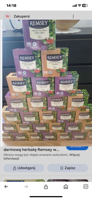 Herbata Remzey dawa smaki Cejlońska ,Czarna i Earl Grey