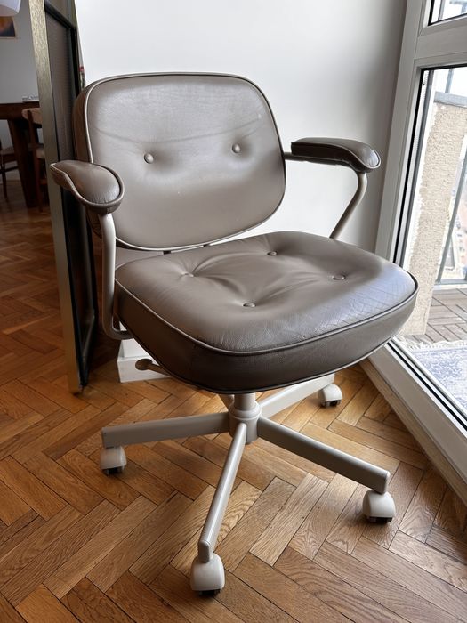 IKEA ALEFJÄLL fotel biurowy beżowy (rzadki kolor) + NOWE kółka