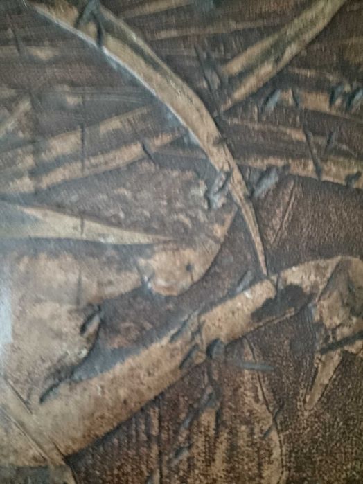 Mesa de apoio, estilo, em carvalho, com relêvos