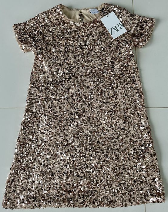Zara sukienka cekinowa r140 stan idealny