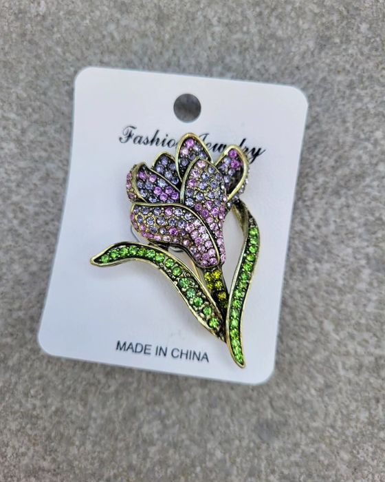 Broszka tulipan fioletowy