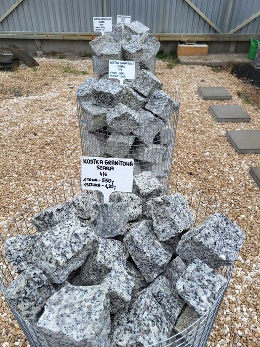 Palisada granitowa 10/10/50 szara cięta obrzeże słupek granit ogrodowy
