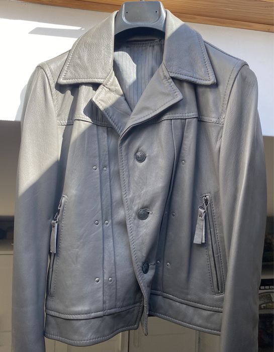 Casaco ciznento 100% pele genuina