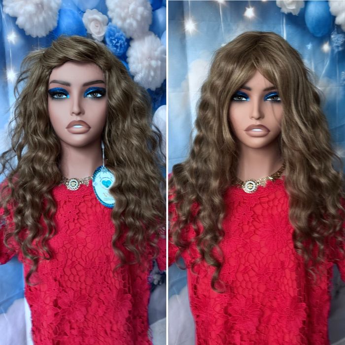 Натуральный парик вьющиеся волосы локоны славянка пепельно русый 60 см