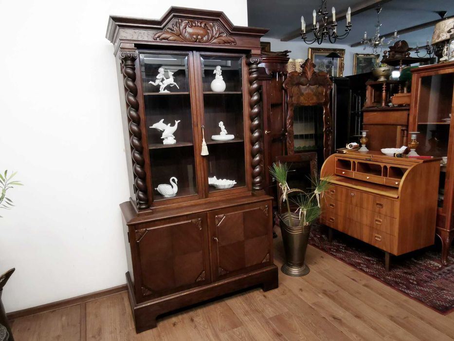 Śliczna dębowa witrynka biblioteczka antyk 696/20245