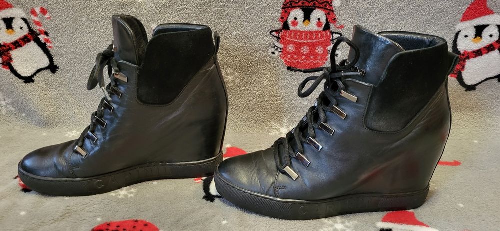 Skórzane botki damskie Carinii roz 39
