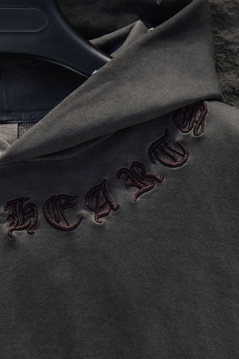 CHROME HEARTS худи унисекс мужское серое с крестом кофта с капюшоном