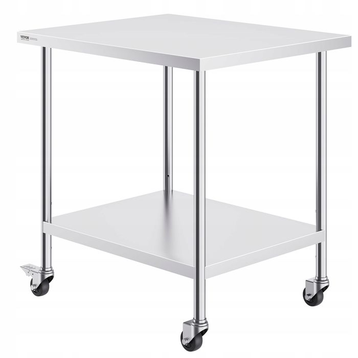 VEVOR stół roboczy ze stali nierdzewnej 30X18X38CM 4 kółka regulacja