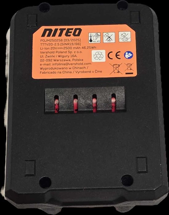 Niteo Odkurzacz Akumulatorowy 20V Max 20L 150W