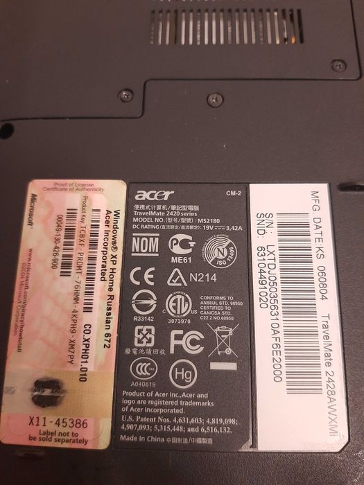 НОТБУК acer travelmate2420