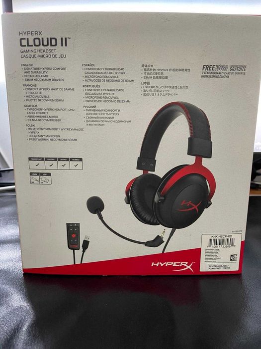 Headset HyperX Cloud II 7.1 Preto/Vermelho64170336184193123