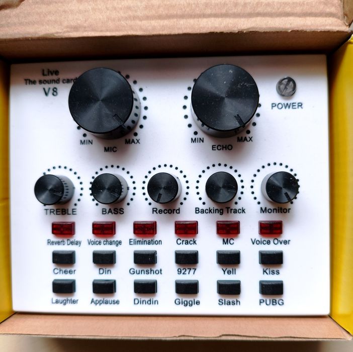Placa de Som V8 para Stream live Karaoke