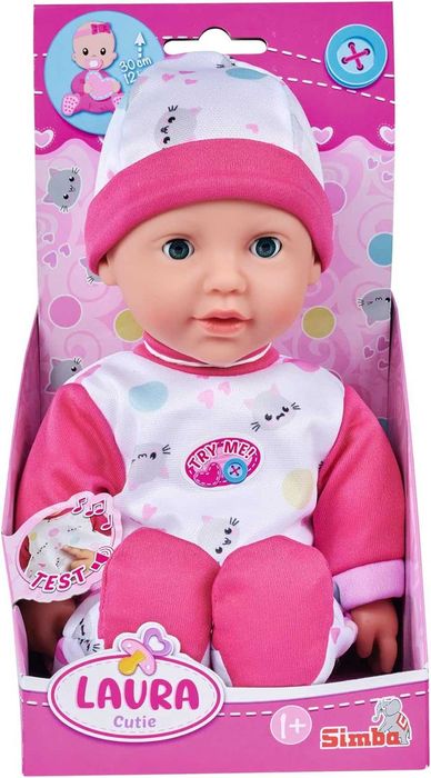 Lalka New Born Baby Simba Laura Słodki bobas śmieje się, gaworzy 30 cm