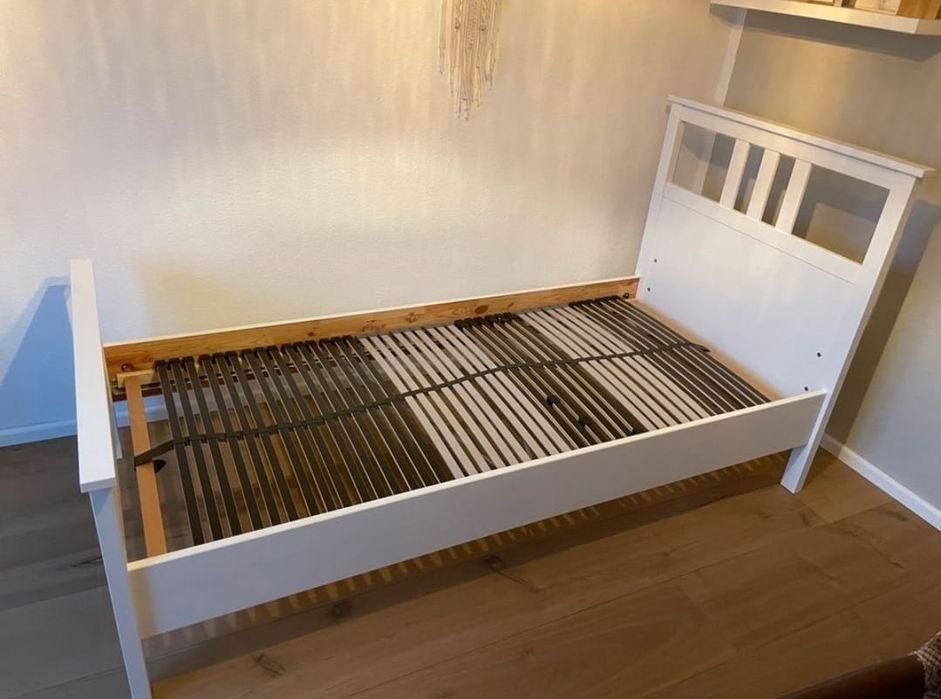 Łóżko ikea hemnes stelaż 90x200 materac komplet