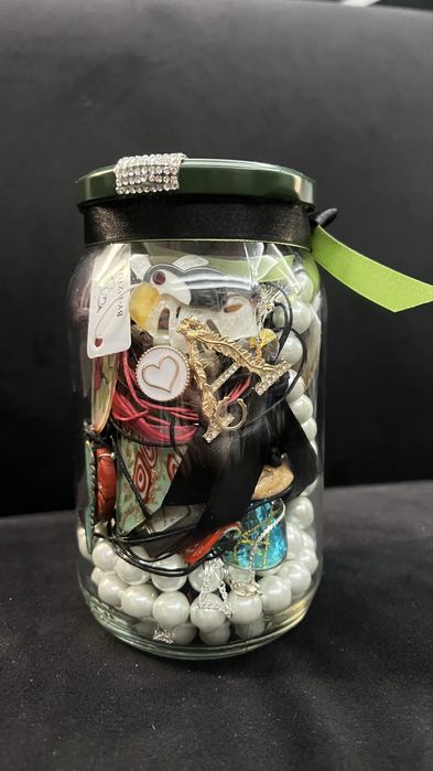 Słoik z biżuterią. Swarovsky, By Dziubeka