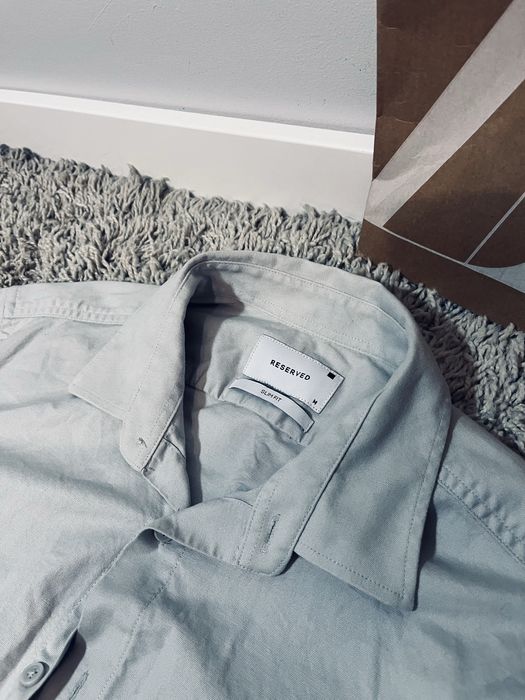 Meska koszula reserved slim fit szara rozm M