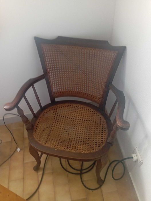 Cadeira palha senhorinha antiga
