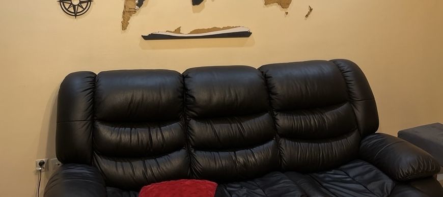 Sofa skorzana rozkladana czarna