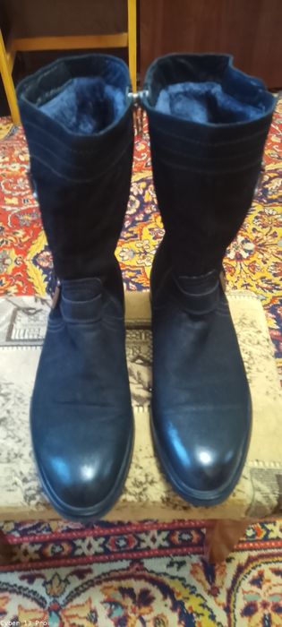 Сапоги зимние замшевые