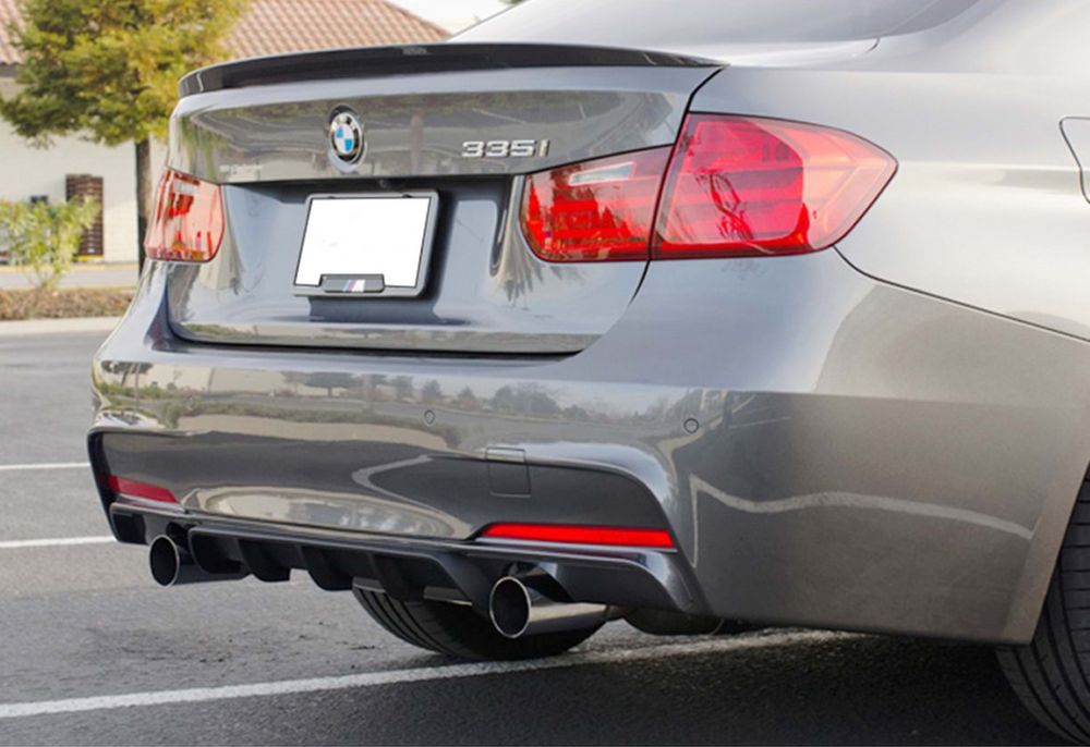 Дифузор Губа M-Performance бампера BMW F30 F31 F34 дві вихлопні труби