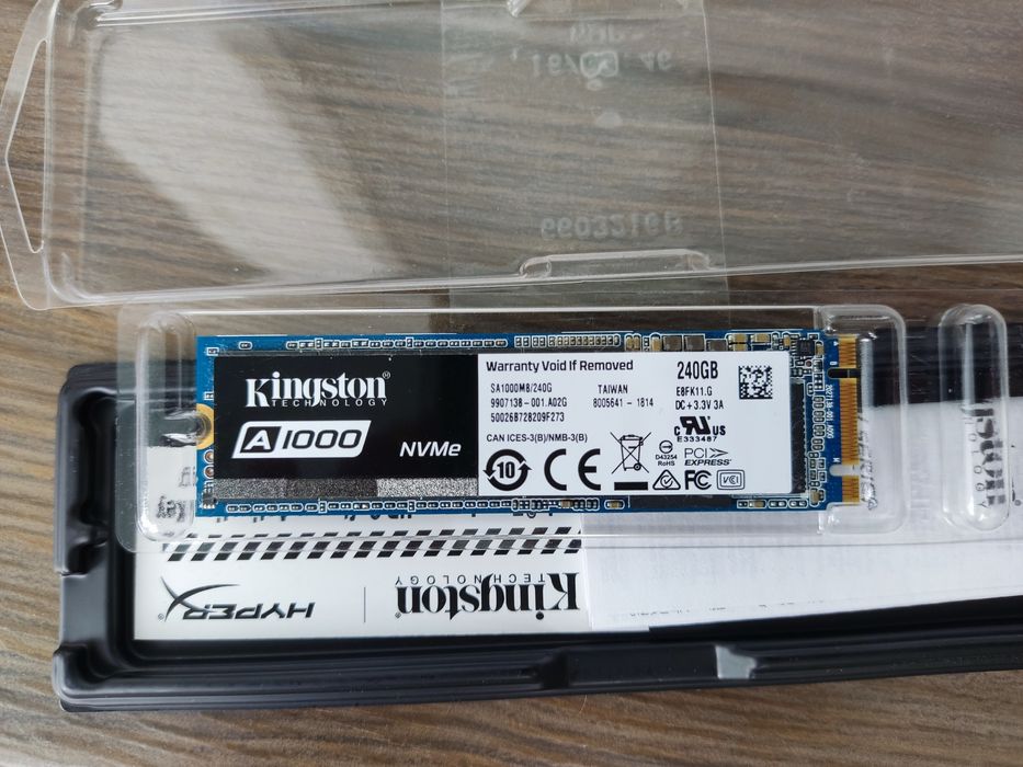 SSD диск Kingston A1000 240GB NVMe M.2 2280 PCIe 3.0 3D NAND TLC